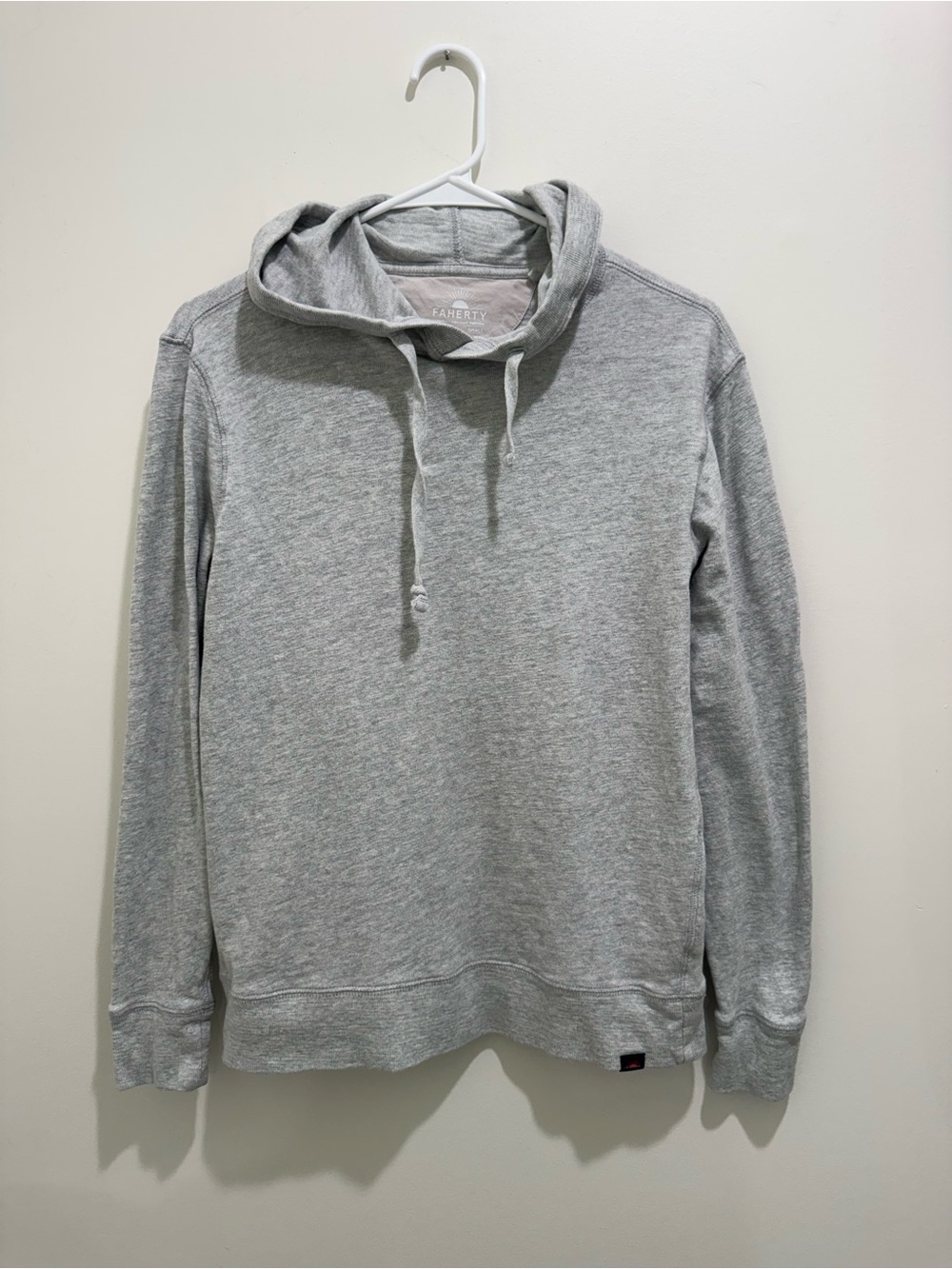 Faherty Organic Cotton Lightweight Hoodie Gray Size Small